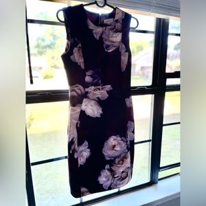 Calvin Klein floral dress Burgundy size 8